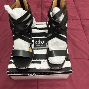 Brand new Dolce Vita black zip back wedge sandals